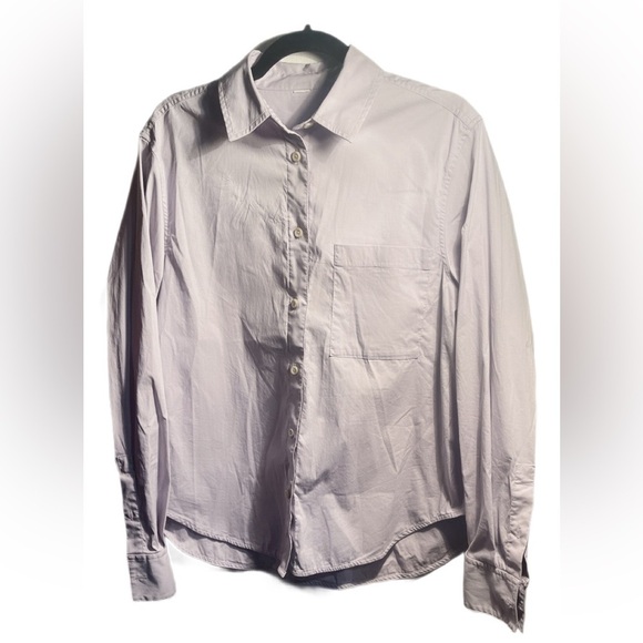 Lululemon RelaxedFit Casual Mauve Purple Cotton-Blend Poplin Button-Down Shirt M - Picture 2 of 4